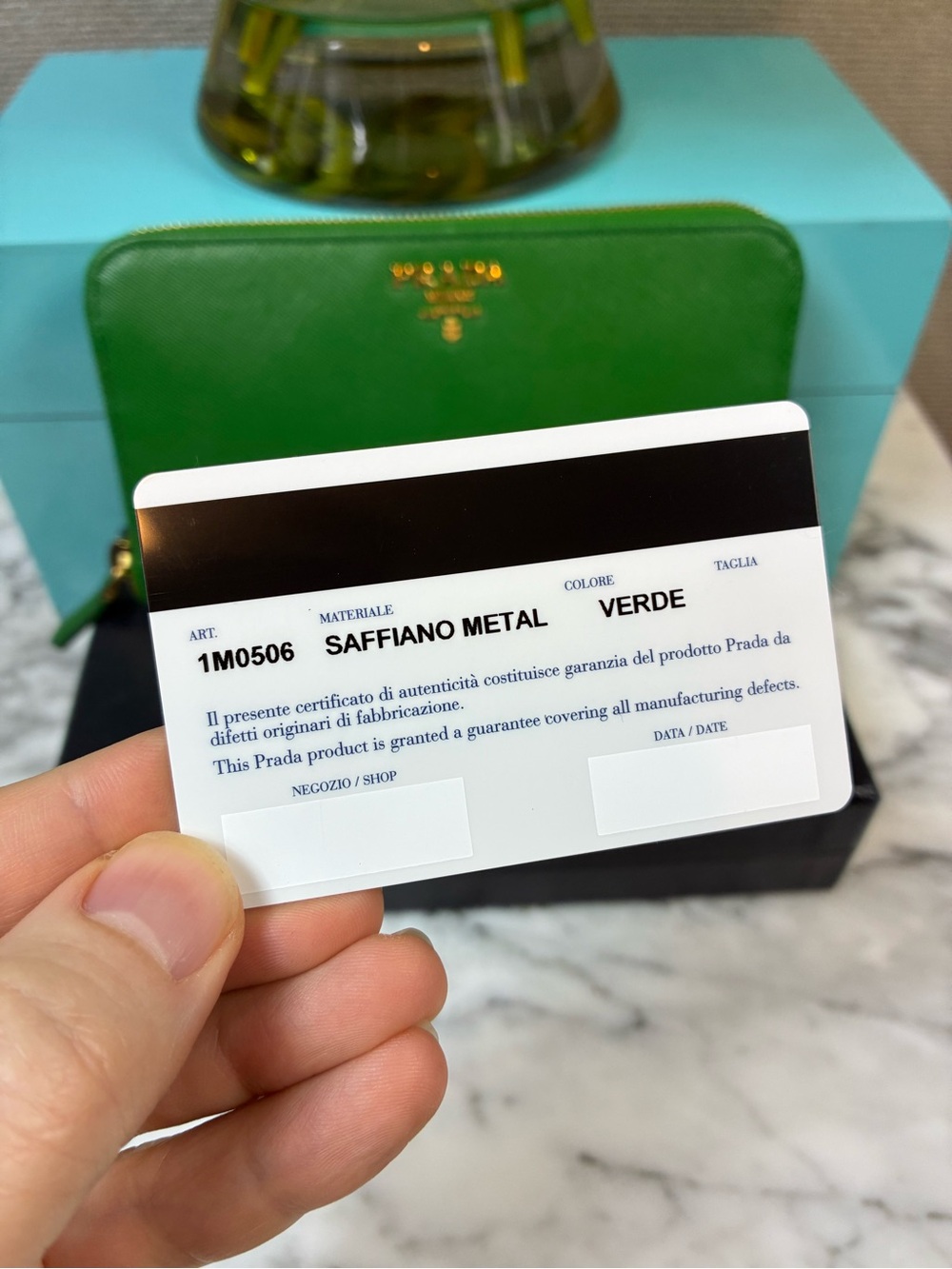 Prada Verde Green Saffiano Leather Zip Around Wallet - NWOT Brand New w/ Box - Picture 2 of 15